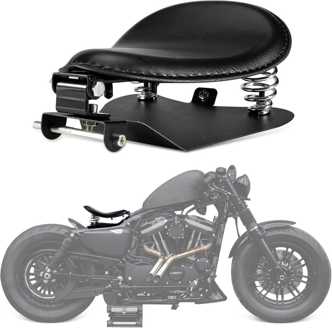 Solo Seat, PSLER Motorcycle Spring Solo Seat Spring Bracket Cushion Kit for Sportster XL 883 1200 Chopper Bobber Custom