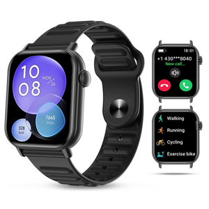 QTLLBT Smart Watch Sports Pedometer, Fitness Tracker Bluetooth Call Heart Rate Blood Oxygen Sleep Monitor,100 Sports Modes Waterproof for iOS Android Men's Women's Smart Watch (Black)