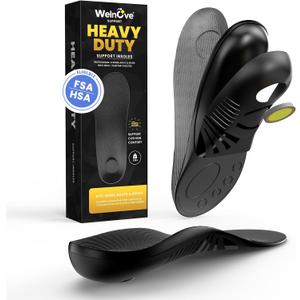 Welnove Plantar Fasciitis Shoe Insoles - High Arch Support Shoe Insert for Men & Women - Orthotics Inserts for Men & Women - Heel Spur Relief Products - XXL