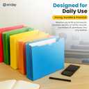 Enday 2 Inch File Jackets (25 Pack)- Assorted Colors Expandable File Folders - Straight Cut Tab - Letter Size Jacket Folders for Home & Office, Pocket File Folders in Red, Yellow, Blue, Green & Orange