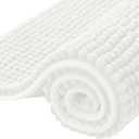 SUBRTEX Bathroom Rugs Chenille Bath Rug Soft Short Plush Bath Mat Soft Shower Mat Water Absorbent Shower Mat Quick Dry Machine Washable, (White 36"x24")