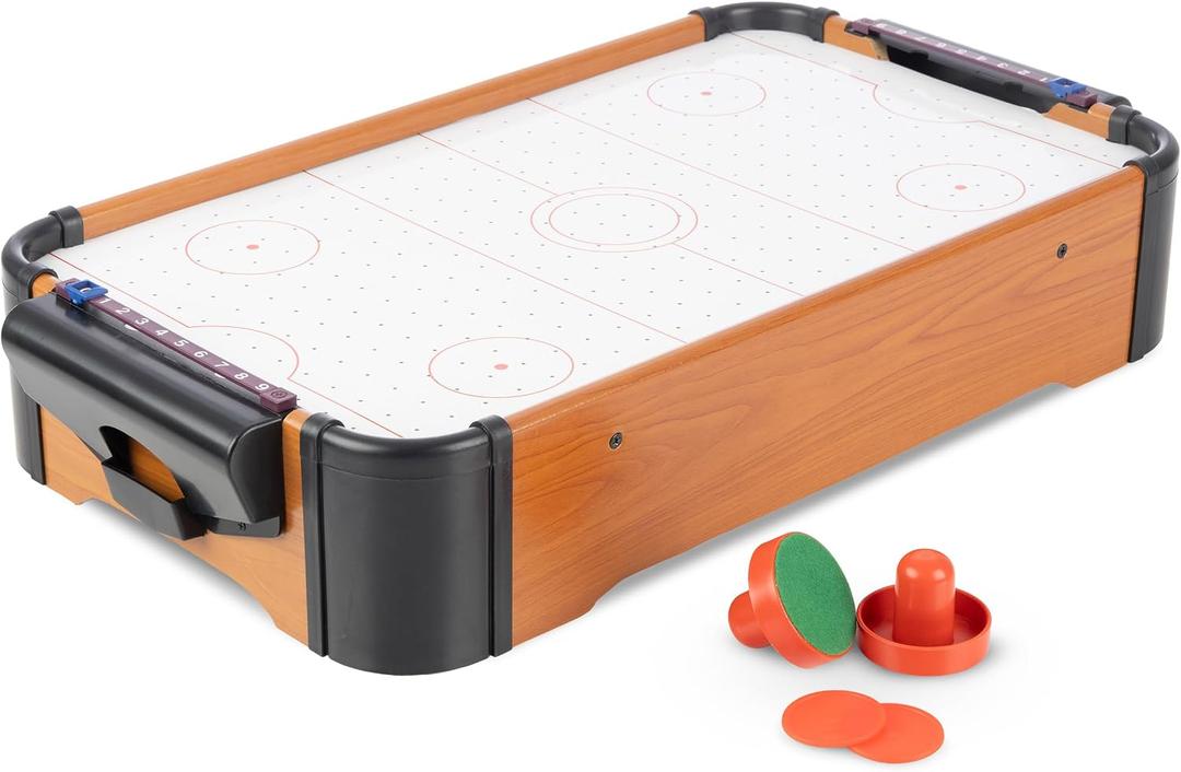 Hey Play Air Hockey Table Mini Arcade Game, 22” x 12” x 4”