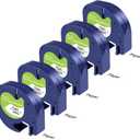 UNOKA Label Tape Replace for Dymo Label Maker Refills Letratag, 1/2" x 13ft(12mm x 4m), White Paper 91330 10697 for Dyno Dynamo Letra Tag LT-100H LT-100T 200B Printer, 5 Pack