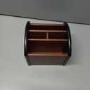 MaxGear Remote Control Holder Caddy, Wooden Desk Organizer with 4 Compartments, Multifunctional Storage for Remote Controls, TV & Office Supplies, Ideal for Tabletop