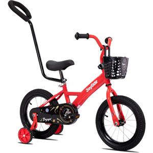 JOYSTAR 16" Kids Bike for Boys and Girls Ages 1-7Years Toddler Bike with Training Wheels & Basket, Detachable Parent Push Handle, Kids Pedal Bike