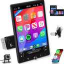 10.4 Wireless CarPlay Stereo Single Din Car Radio,2025 Upgraded Rotatable HD IPS Touch Screen,Wireless Android Auto Car Play Screen Bluetooth RDS/FM EQ SWC USB/TF Backup Camera