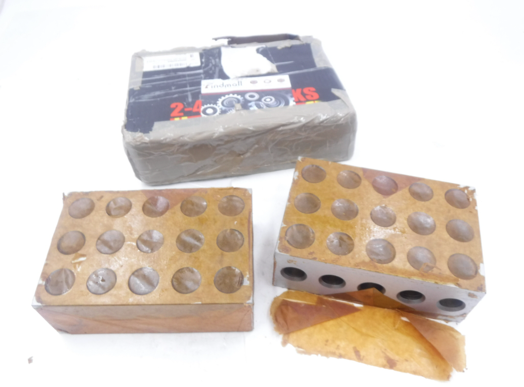 PAIR FINDMALL 23 HOLES .0002″ MACHINIST 246 2-4-6 BLOCKS 469713