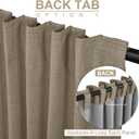 100% Blackout Shield Linen Blackout Curtains for Bedroom 96 Inches Long, Back Tab/Rod Pocket Living Room Drapes, Thermal Insulated Blackout Curtains 2 Panels Set, 50" W x 96" L, Plaza Taupe