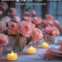 5plots Flameless Candles, 100 Pack LED Tea Lights Candles Battery Operated, Electric Tea Lights, Flameless Tealight Candles for Halloween Diwali Fall Christmas Wedding (Ivory Shell- Warm White Light)