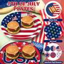 50PCS 4th of July Paper Plates, American Flag Patriotic Plates Supplies | Disposable 9 Inch Red White and Blue Plates Sets, Memorial Day Independence Day Tableware for Fourth of July Decorations