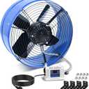 15" Attic Exhaust Fan with Thermostat - 1300CFM Gable Vent Fan with Thermostat Covers 1850 Sq.ft, Plug-and-Play Gable Attic Fans with 20FT Power Cord & 60Hz Motor Low Noise for Home Garage Shed