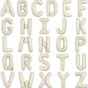 TONIFUL 52 Pieces 16 Inch Cream White Letter A-Z Balloons,Custom Phrase Mylar Foil Alphabet Letter DIY Personalized Phrase Banner for Birthday Anniversary Celebration Graduation Party Supplies Decor