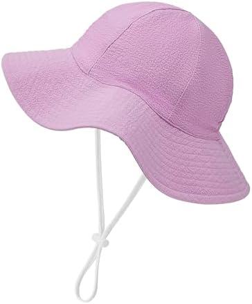 Zando Seersucker Baby Sun Hat Toddler UPF 50+ Adjustable Bucket Hats for Boys Girls Beach Hat Breathable Summer Cap Wide Brim 48