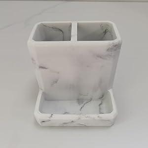 Toothbrush Holder Bathroom Toothbrush Toothpaste Organizer Tooth Brush Holder Makeup Brushes Holder Resin (Black) (1 Pack)