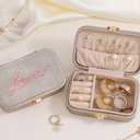 Small Travel Jewelry Box for Women - Trendy Birthday, Valentines, Christmas and Graduation Gifts for Girls, Teens, Kids, Besties, Lovers, Niece and Granddaughters-Champagne