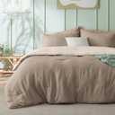 Bedsure Queen Comforter Set, Khaki Beige Soft Prewashed Bedding for All Seasons, 3 Pieces GentleSoft Bed Set, 1 Lightweight Comforter (90"x90") and 2 Pillowcases (20"x26")