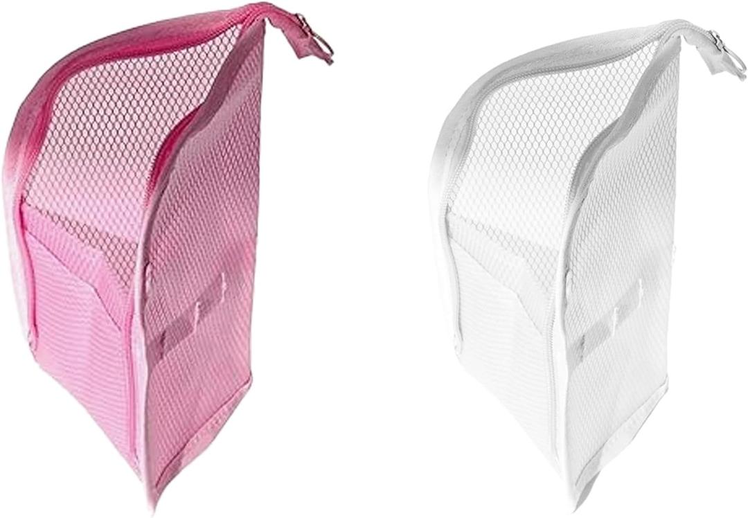 2 PCS Standing Toiletry Bag, White and Pink Color,Standing Travel Toiletry Bag with Organized Compartments for Efficient Packing and Easy Access