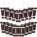 Domensi 20 Pieces Football Plastic Cups with Lid and Straw Reusable Tumbler Party Plastic Cups 16 oz Disposable Party Favors for Tailgate Sports Football Themed Birthday