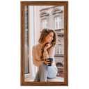 11x22 Wood Frame Brown, Rustic Natural Wooden 22x11in Poster Picture Frame, Distressed 11 x 22inch Woodgrain Gallery Photo Frame with HD Plexiglass, Horizontal Vertical Wall Mounting Display 1pcs