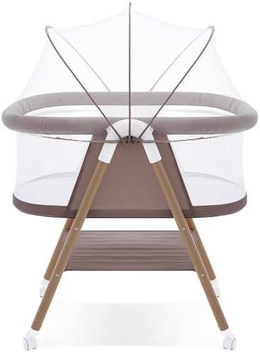 GYARING Baby bassinets,3 in1 Baby Crib, Sturdy, Portable & Easy to Assemble,Mosquito net and Portable Bag Included. (Khaki)