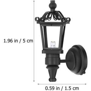 NUOBESTY Dollhouse Lights, 1 piece Miniature Dollhouse Wall Lamp 1:12 Scale Mini LED Light Battery Operated for DIY Doll House Furniture Accessories, Christmas House Decor