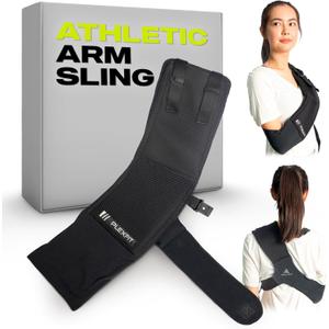 Athletic Arm Sling Class A Medical Device - Shoulder Sling Immobilizer for Injury Support - for Elbow & Wrist Too - Men & Women (XX-Large Left, Black)