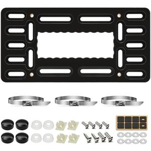 XCLPF Front License Plate Bracket,No Drill Front License Plate Holder,Front License Plate mounting kit,Universal Bumper Car Frame Mount Adapter with Stainless Steel Screw Cap,Cable Ties