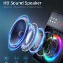 Karaoke Machine for Adults, Portable Bluetooth Speaker with 2 Wireless Microphones and Lights Show, Karaoke Speaker with Bass & Treble, Supports for TWS,USB,FM,REC,AUX in,TF Card for Party/Meeting