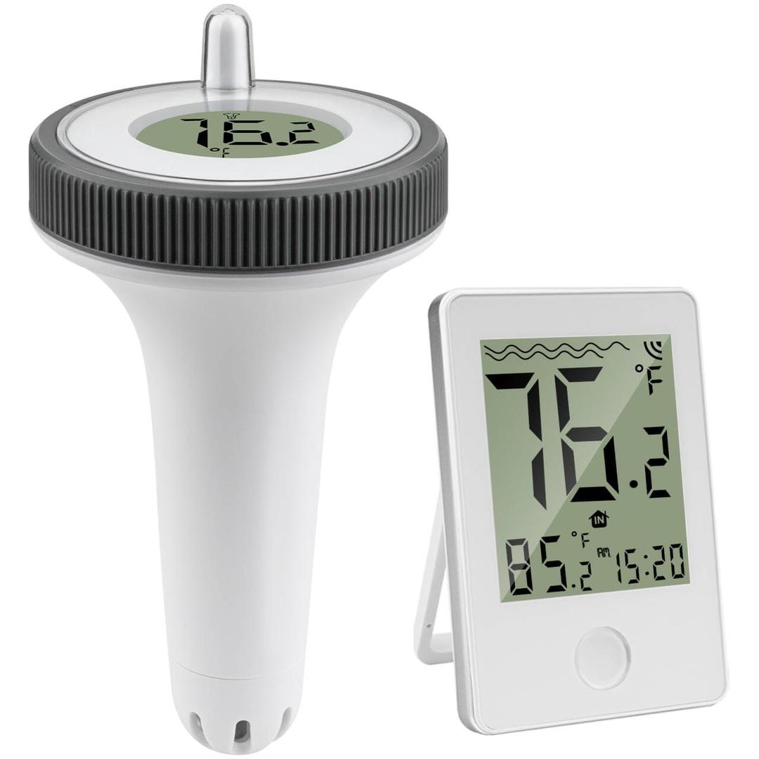 Pool Thermometer Floating Easy Read,Pool Temperature Thermometer Floating, Large Screen Digital Wireless Pool Thermometer Waterproof, Floating Pools Thermometers for Swimming Pools/Fish Tank/Hot Tubs
