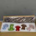 Glass Propagation Station for Plant: Mushroom Planter with Wooden Stand for Home Office Decor - Unique Propagation Jars for Plant Lovers - Set of 5 Hydroponic Mushroom Vases Gift for Mom