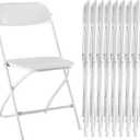 Sweetcrispy Folding Chair 10 Pack, Plastic Foldable Chairs with 330-Pound Capacity, Sturdy Metal Portable Chair, Easy to Use and Store, Outdoor and Indoor, for Home, Office, Party, Comfy, White