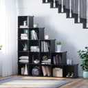 C&AHOME Cube Storage Organizer, 16-Cube Shelves Units, Plastic Storage Cubes, DIY Closet Organizer, Modular Closet Storage Shelves Ideal for Home, Bedroom, 48.4" L 12.4" W 48.4" H Black SUM3016H