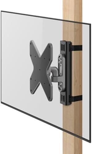 ZeboZap ZZTVS2022 - Soporte giratorio para TV sin taladro, patio, prgola, poste cuadrado, soporta 33 libras, compatible con televisores de 23 a 50 pulgadas, resistente a la intemperie, color negro