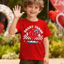 Boys Valentines Day Shirt Kids Valentine Heart Throb T-Shirts Toddler Funny Love Tee Top 2026 Red (4-5 Years)