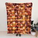 Fried Bacon 3D Funny Realistic Food Ultra-Soft Throw Blanket 80"x60" Travel All Season Bed Sofa Dorm Decor Bedding Bedroom (2 Style)