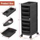 7-Layer Salon Trolley Cart with 6 Drawers, Professional Salon Rolling Cart with Wheels for Hair Stylist, Portable Barber Station with Extra Storage Space for Barber,Tattoo