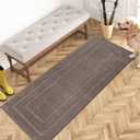 PURRUGS Dirt Trapping Door Mat 24" x 59", Non-Slip/Skid Machine Washable Entryway Rug, Dog Doormat, Super Absorbent Welcome Mat for Muddy Wet Shoes and Paws, Grayish Brown