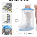 DNEOUXI Waterproof Extra Wide Leg Cast Cover for Shower, Extra Large Watertight Foot Protector Cover with Non-Slip Bottom for Plus Size Adults Surgery Casts Boots, Fits Leg Size 12"-29"