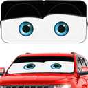 Car Windshield Sun Shade, Funny Eyes Sun Visor, Wear-Resistant Black Tape, Foldable 59x27.5/63''x31.5'' (Standard)