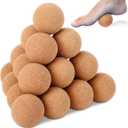 Seenelling 20 Pcs Cork Massage Ball 2 Inch Solid Hard Myofascial Release Yoga Ball for Back Foot Neck Pain Therapy Portable Tissue Muscle Release Tool for Home Office Travel