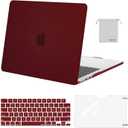 MOSISO Compatible with MacBook Air 13 inch Case M5 2026 M4 2025 M3 M2 2024-2022 A3449 A3240 A3113 A2681,Hard Shell&Keyboard Cover&Screen Film&Pouch for MacBook Air 13.6 inch Case, Burgundy