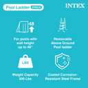 Intex Steel Frame Above Ground Swimming Pool Entry/Exit Ladder for 48" High Wall Pools, 300 Pound Capacity, Accessory Only, Pool Not Included