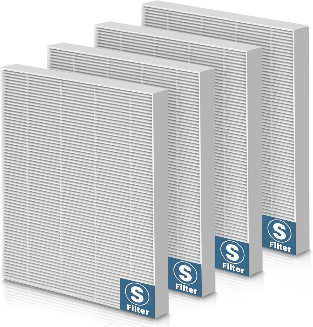 4 Pack C545 Replacement Filter S Compatible with Winix C545 Air Purifier, H13 True Filter S Only, Part number 1712-0096-00 and 2522-0058-00