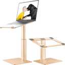 Laptop Stand for Desk, Ergonomic Aluminum Laptop Stand Adjustable Height from 7-15", Sitting and Standing Laptop Riser for 10-17" Notebook (Gold)