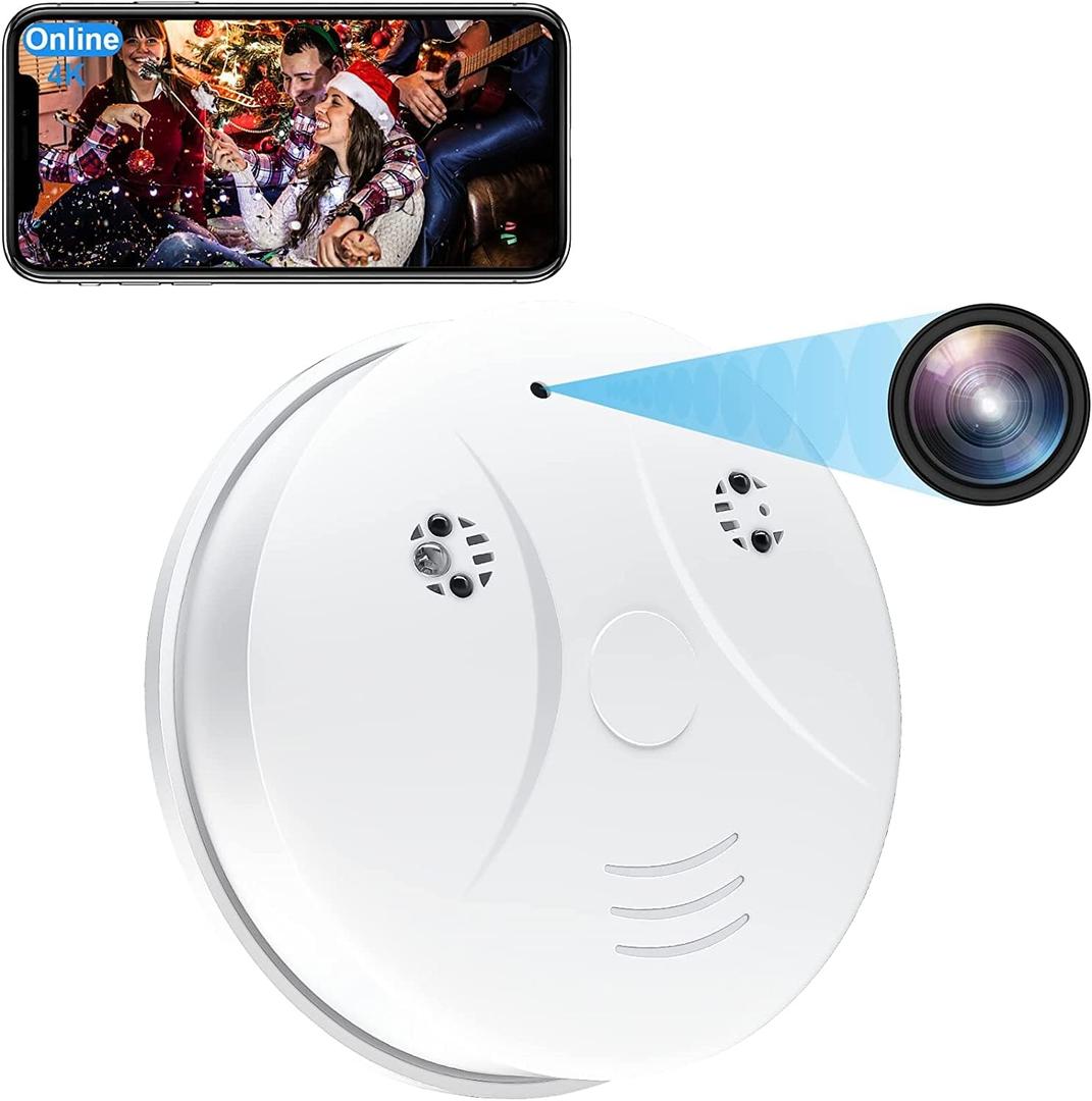 Mini Camera Smoke Detector Camera WiFi HD 1080P Wireless Small Nanny Cam for Home Surveillance Security Cameras Indoor/Outdoor Wireless