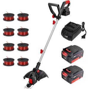 MZK 20V 12'' Cordless String Trimmer, Grass Trimmer&Edger with Replacement Spools,2307116