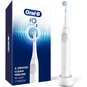 Oral-B Rechargeable Electric Toothbrush, iO2, 3 Cleaning Modes, Automatic Pressure Sensor to Protect Gums, Pure White