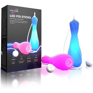 LED Poi Sticks 241 Modes & Music Sync | 10,000+ Customizable Colors Poi Balls | USB Rechargeable Led Poi for Raves/Festivals