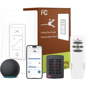 Ceiling Fan Remote Control Kit, Universal Smart WiFi Ceiling Fan Remote Control Kit for Hunter/Harbor Breeze/Westinghouse/Honeywell/Other HD5 Ceiling Fan Compatible with Alexa