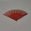 INNOLIFE Spanish Folding Retro Pattern Hand Fan for Women, Handheld Chinese Folding Fan Hand Fan for Party Dancing Wedding and Home Decoration (Red)